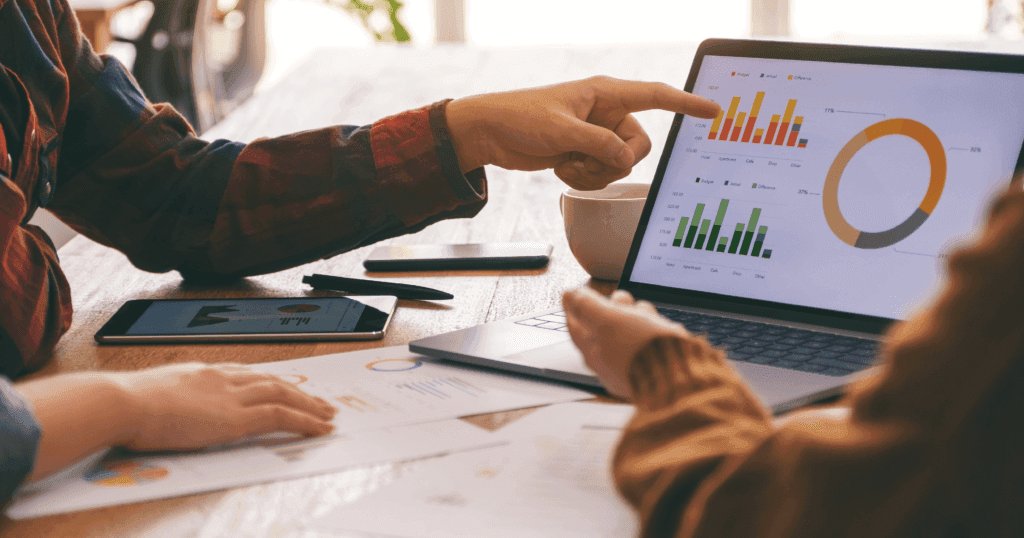 Analytics dashboard with SLA metrics, backlog chart, and AI vs human resolution breakdown