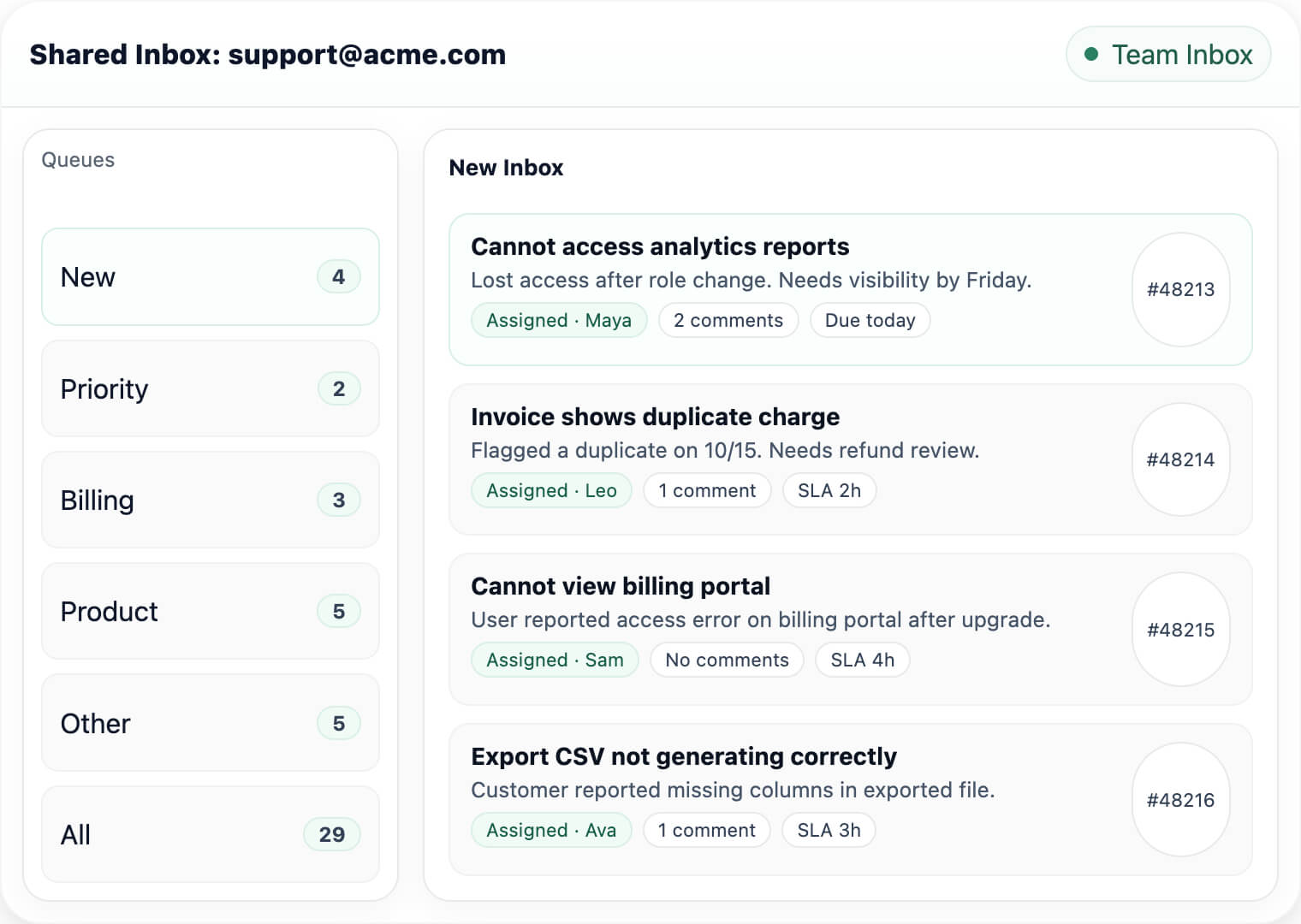 Support Oasis support workspace compared to Hiver