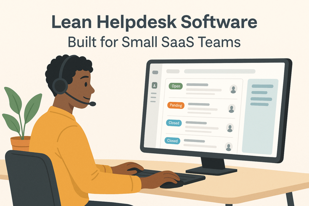 Support agent using lean helpdesk software built for small SaaS teams